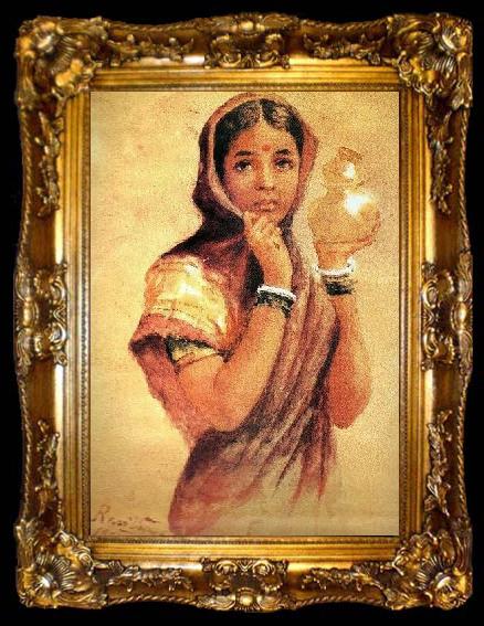 framed  Raja Ravi Varma The Milkmaid, ta009-2